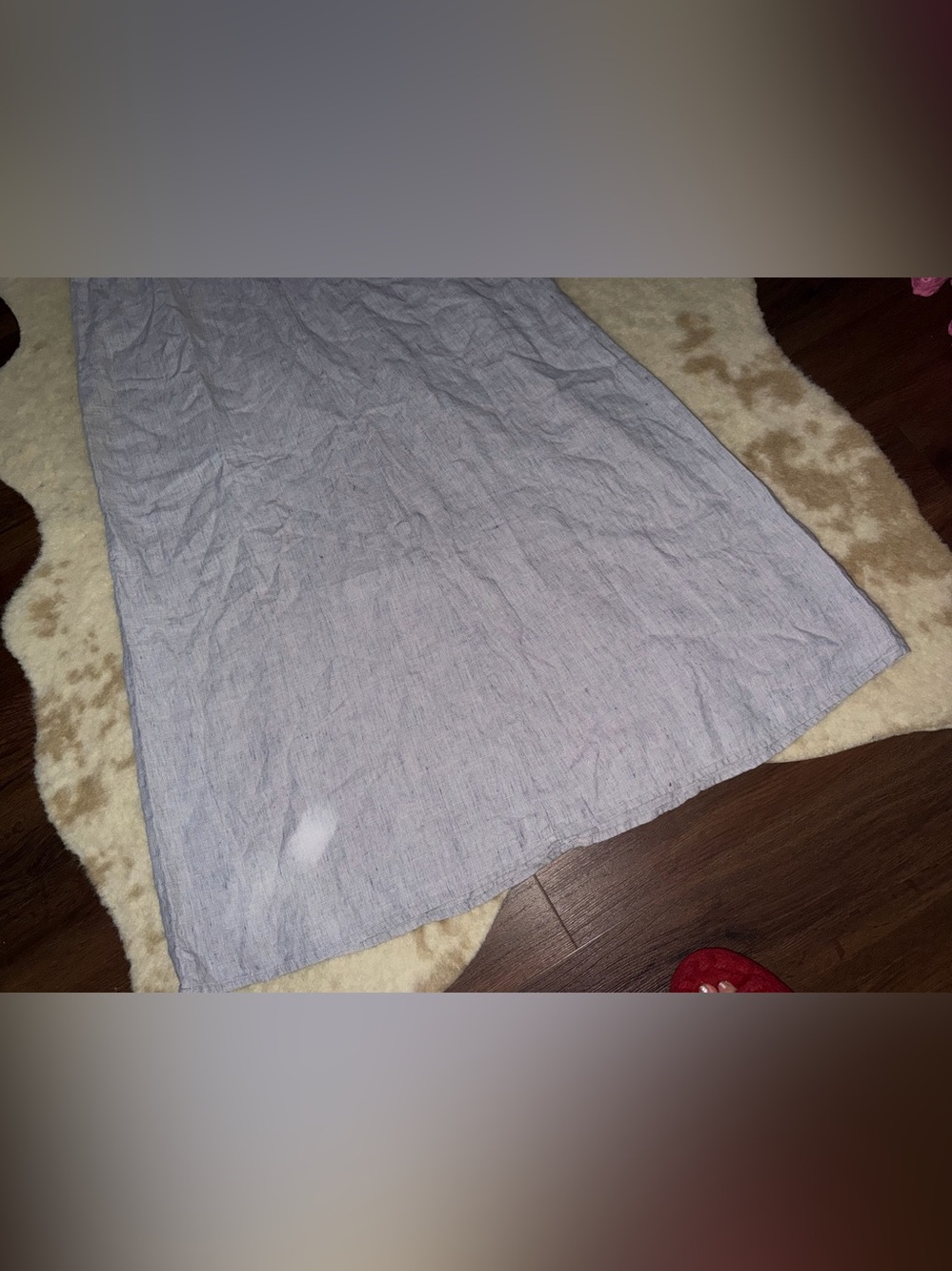 Rare flax maxi linen dress light blue summer fall pocket casual vtg coastal $200 - Picture 6 of 14